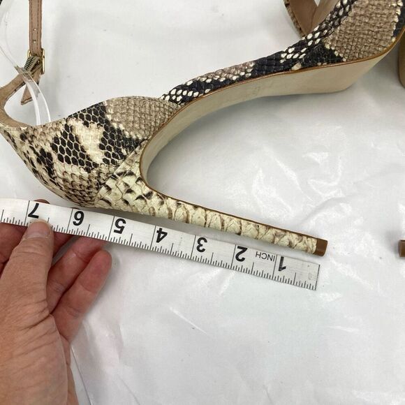 Steve Madden Starlet Open Toe Ankle Strap D-orsay Pump Women’s 10 Snakeskin Prin - Picture 3 of 12